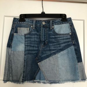 American Eagle Patchwork Jean Skirt